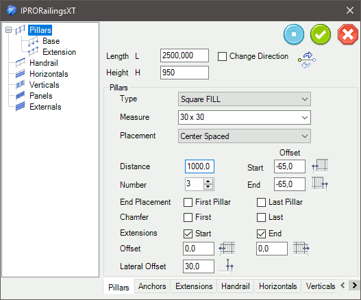 Configurazioni del tool RailingXT